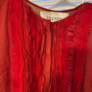 Valentino Red Ruffled Dress